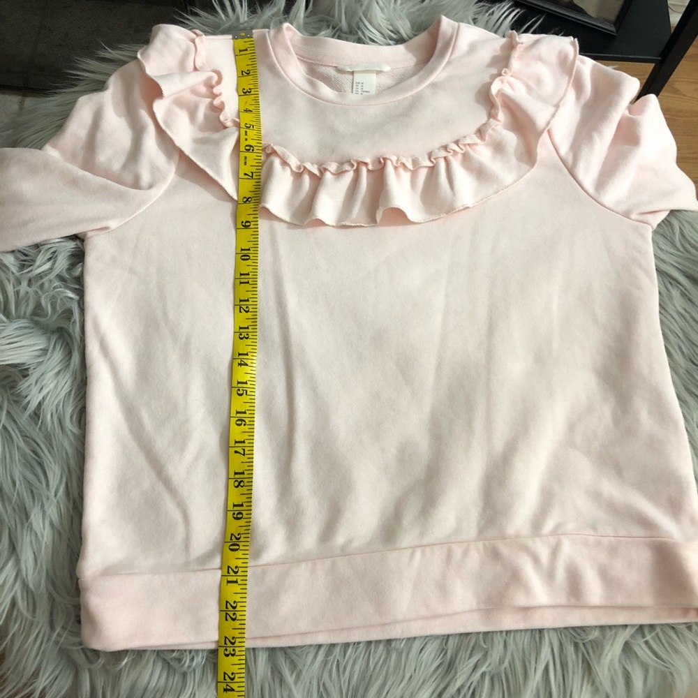 H&M PINK RUFFLE SWEATER - Picture 6 of 8